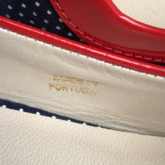 Peter Kaiser NWOT Size 9 Red Patent w/ Silver Dot Black Suede, Slingback Heels - Picture 6 of 6